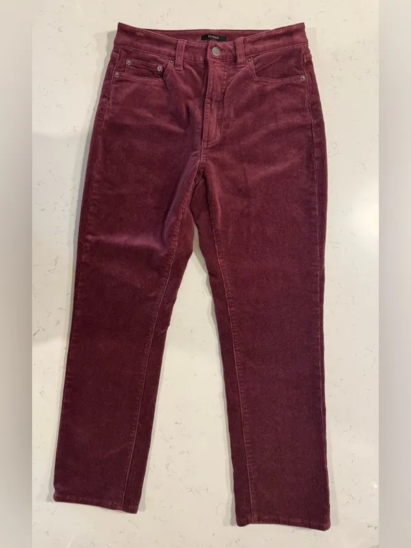 Quince Corduroy Pants Burgundy Straight Leg Organic Cotton 26 Inseam - Image 2
