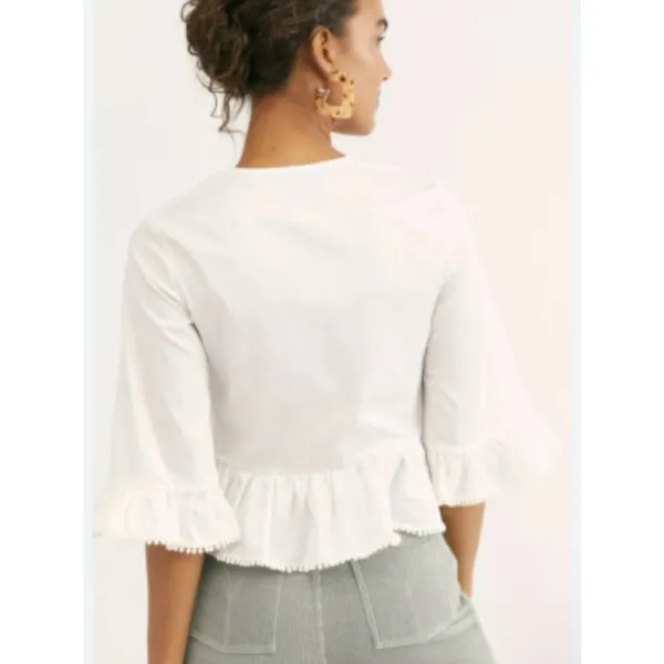 TJD The Jetset Diaries After Forever Embroidered Bell Sleeves Top Size XS - Image 2