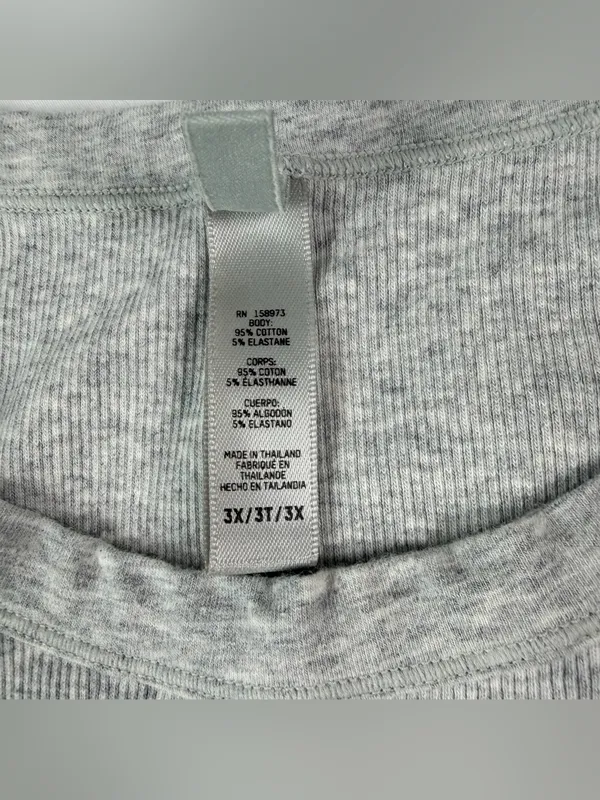 SKIMS Cotton Ribbed Heather Gray Tank Dress Women's Plus Size 3XL - Image 5
