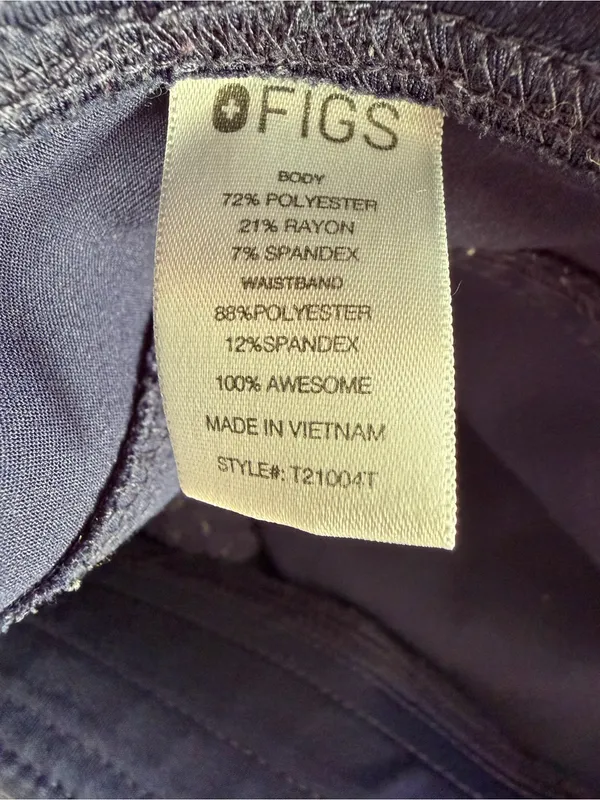 FIGS Technical Collection Women’s XXL Tall Navy Cargo Scrub Pants - Image 4
