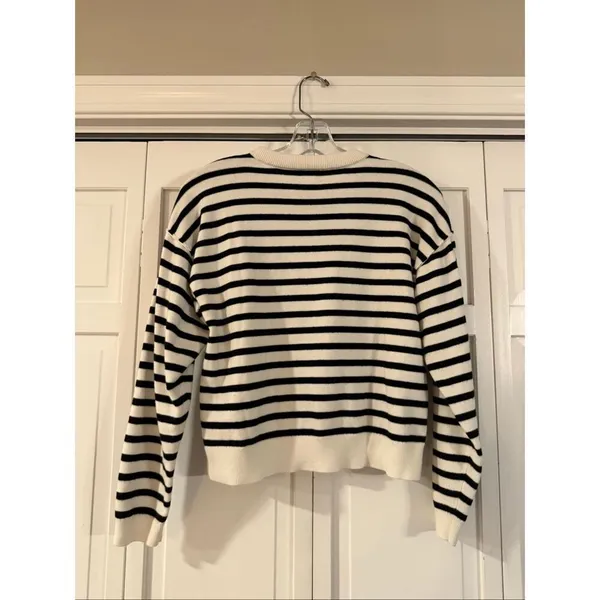 J.Crew striped crewneck exposed seam sweater xs - Image 6
