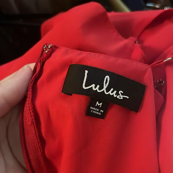 Lulu’s Starlet Red Ruched Maxi Dress Size Medium - Image 12