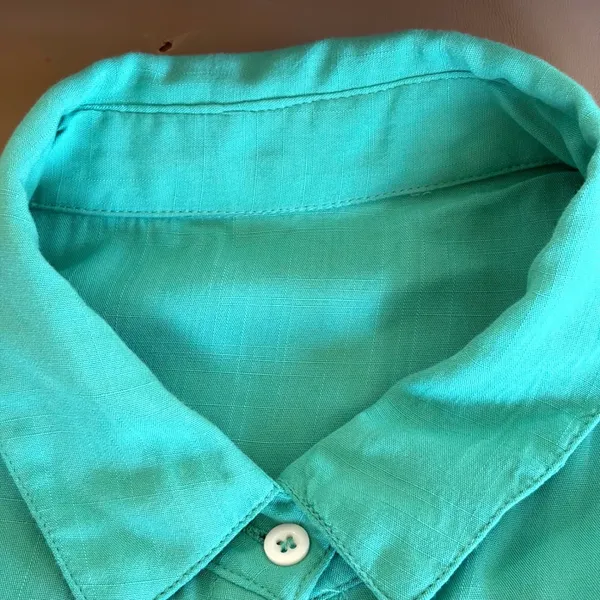 Mint Green Rayon Button Down Oversized Roll Tab Sleeve Shirt‎ XL - Image 10