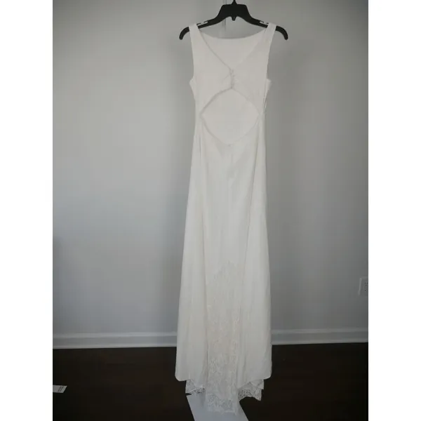 Lulu's White Lace Boat Neck Cutout Back Maxi Dress XS - Image 6