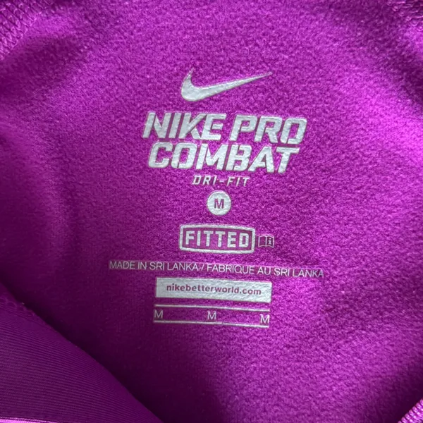 💜Nike Pro Combat Dri-FIT Quarter-Zip Pullover ~M💜 purple magenta workout gym - Image 9