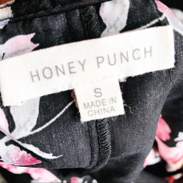 HONEY PUNCH | Black Floral Satin Slip Nighty Sz S - Image 6