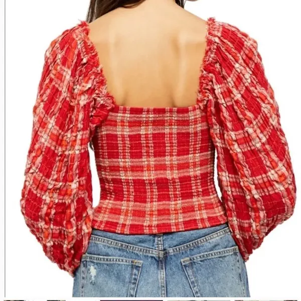 Free People Cherry Bomb Balloon Sleeve Top - Image 5