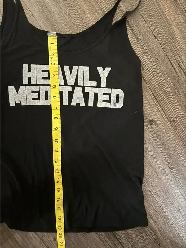 Yoga Rx Black Graphic Tank Top Highly Meditated S/M Grunge - Image 5