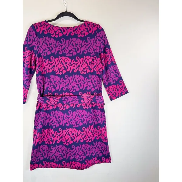 Lilly Pulitzer Womens Dress Pink Jonah Jacquard Mini Waist Tie Resort Medium - Image 9