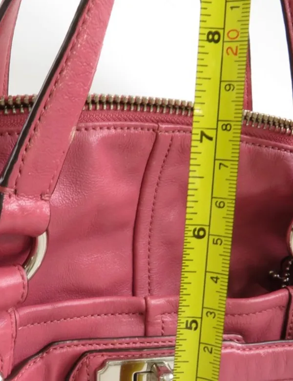 Coach Chelsea Reese Convertible Satchel 17803 Pink Leather Shoulder Bag Purse - Image 9