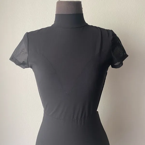 Lucy in‎ the Sky Black Mesh Sheer Turtleneck Bodycon Mini Dress sz S Whimsigoth - Image 2