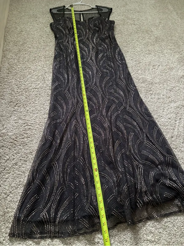 SLNY Y2K Glitter sparkling Maxi Dress Sz 12 Prom Party evening stretch Mermaid - Image 5
