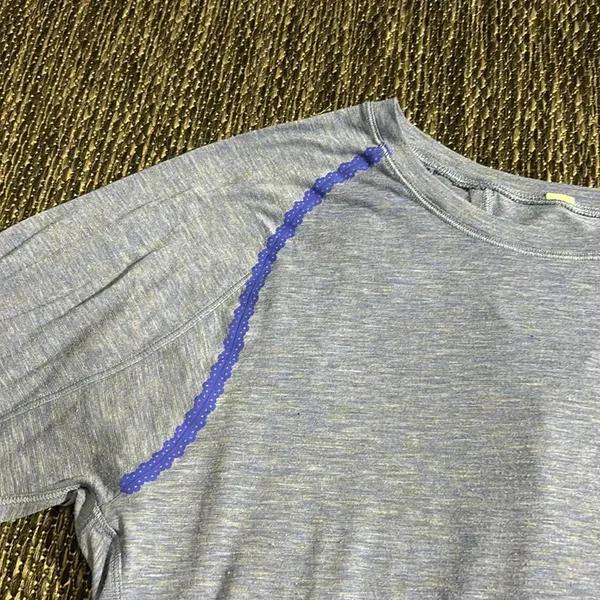 Lululemon Stop Drop & Squat Long Sleeve Sheer Heathered Blazer Blue Size 6 - Image 4