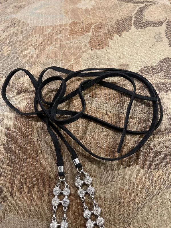 Diamond Choker Necklace Black - Image 3