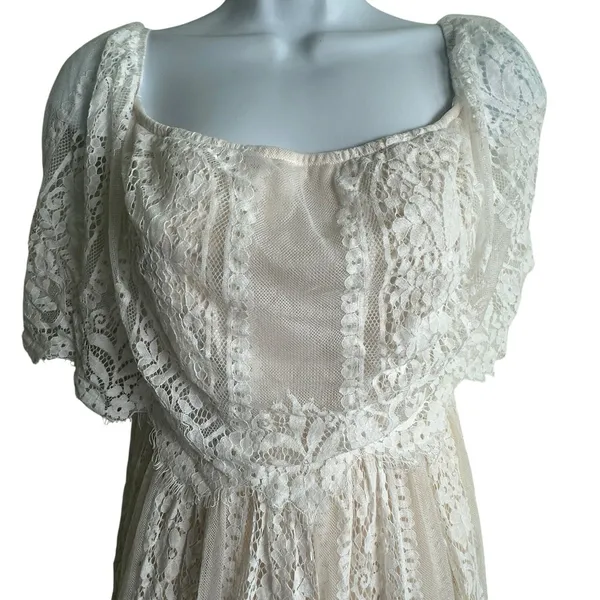 Baltic Born Caroline Lace Maxi Dress Sz M Off Shoulder Sheer Romantic Photoshoot - Image 5