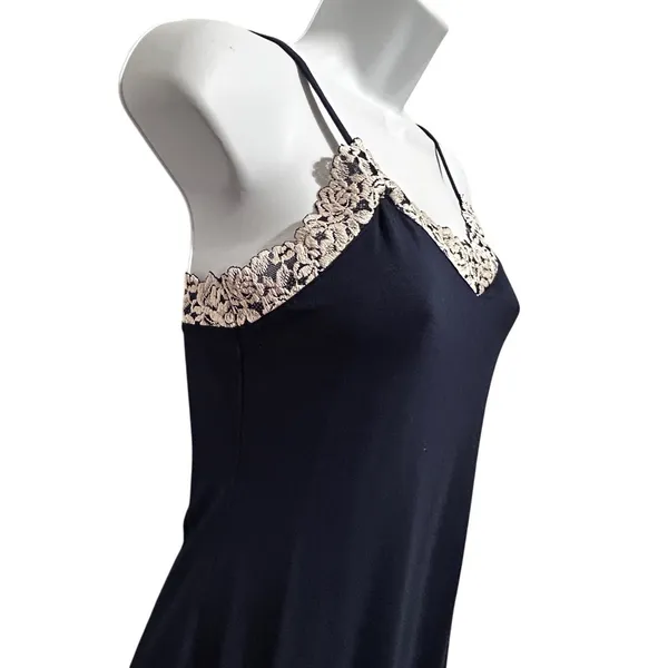 Intimissimi Women XS Fitted Lace Trim‎ Cami Y2K Navy Festival Coquette Elena - Image 4