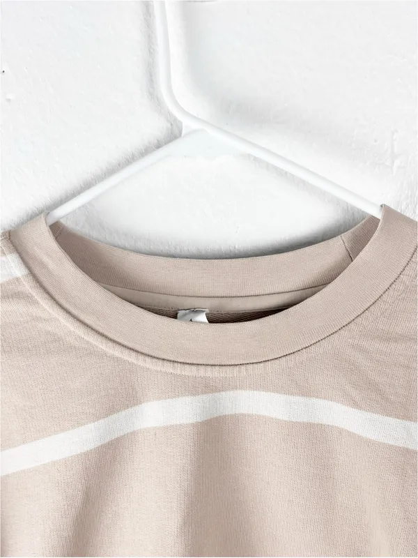 LULULEMON Perfectly Oversized Boundless Striped Cropped Top Size 4 Athleisure - Image 4