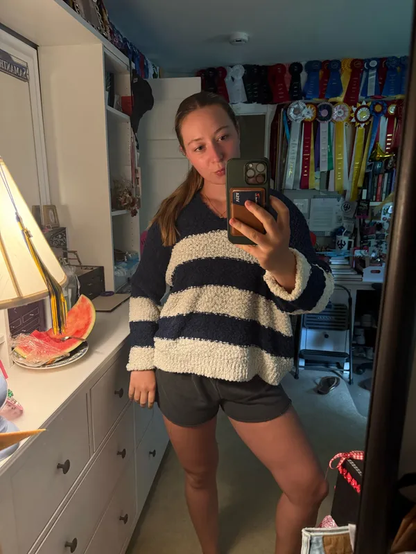 & Other Stories Blue and white stripes knit sweater - Image 3