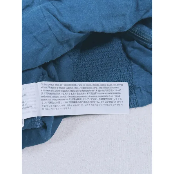 Abercrombie & Fitch Ruched Puff Sleeve Top S Blue Coquette Romantic Prep Cottage - Image 10