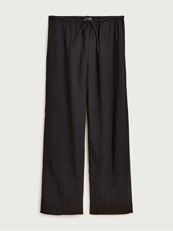 J. Crew Beach pant in Hampton linen-blend Black Size Medium NWT - Image 4