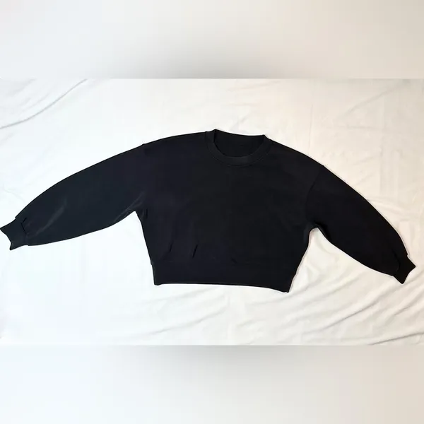 Lululemon NWOT Perfectly Oversized Cropped Crew *Softstreme - Black - 6 - Image 7