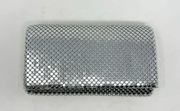 Jessica McClintock Silver Mesh Evening Bag Chain Strap Clutch - Image 7