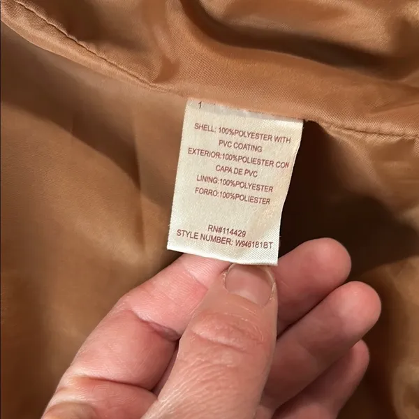 Tan Leather Motorcycle Jacket with Zipper Closure Size M - Image 5