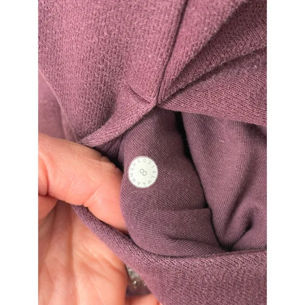 Lululemon Scuba Full Zip Hoodie Plum Purple Thumbhole Women Size 8 Medium - Image 8