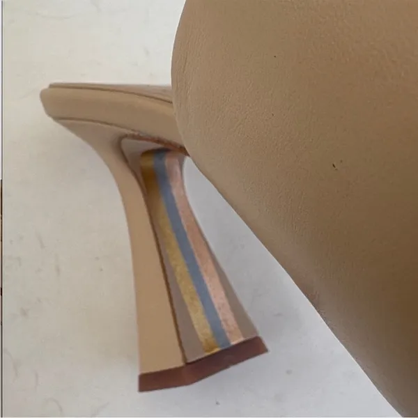 EUC Sam Edelman Leather Carmen Square Toe Flared Heel Sandals Size 9.5 - Image 4