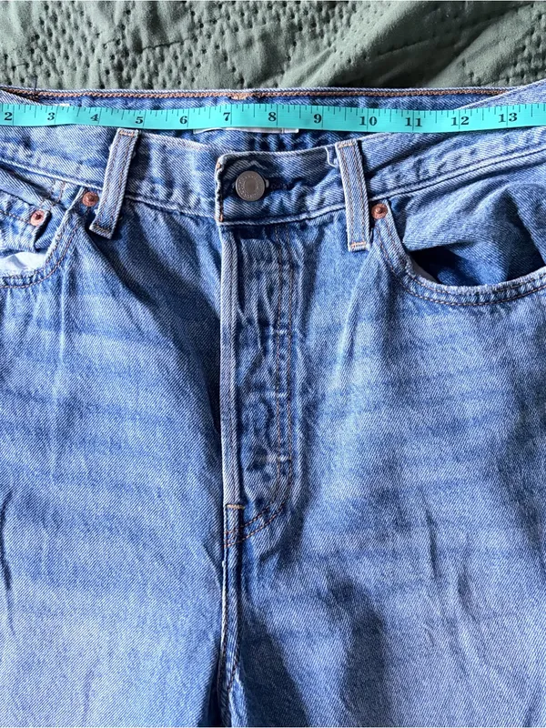 Levi's Premium Ribcage Straight Ankle Distressed Light Wash Jeans Size 28 - Image 11