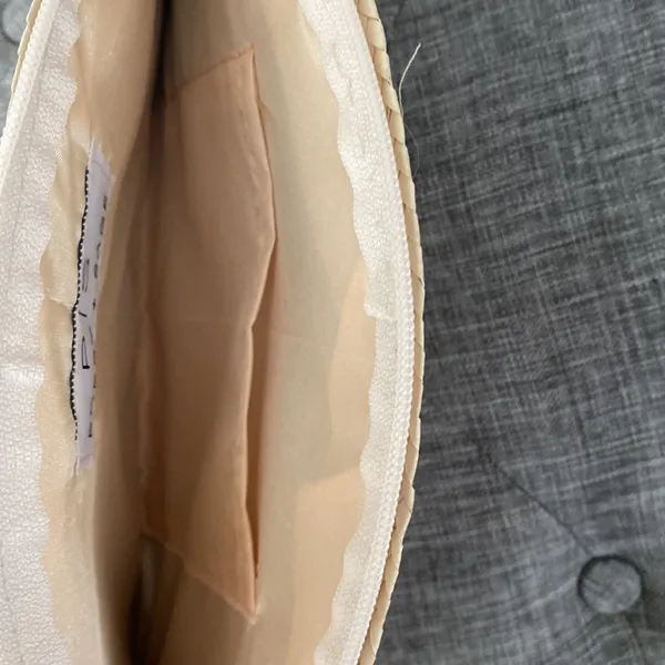 Poppy sage half moon Natural straw Woven Clutch - Image 5