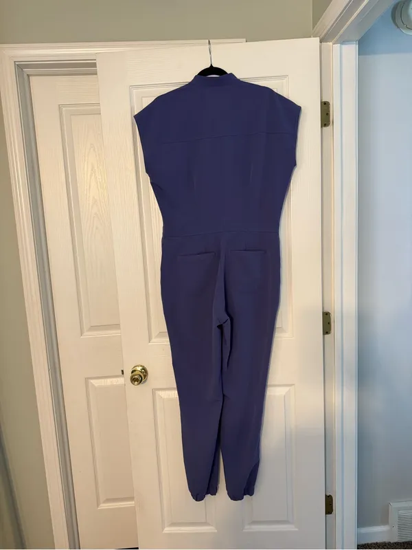 Figs Sleeveless Utility Jumpsuit in Lavender with Contrast Drawstrings - Image 2