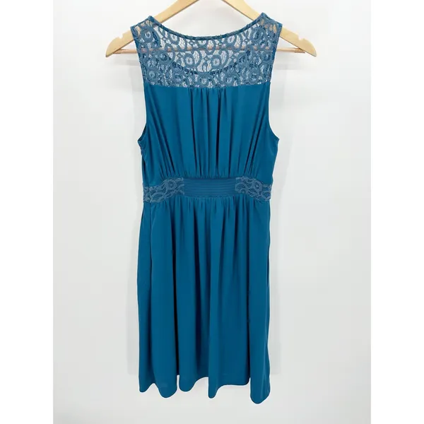 Anthropologie HD in Paris Blue‎ Knee Length Sleeveless Dress Women's Size 4 - Image 2