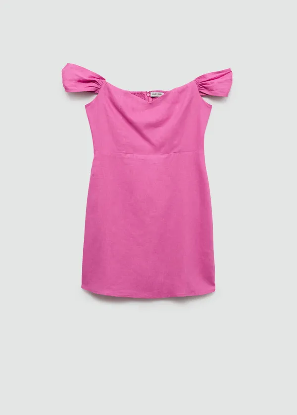 Mango Pink Linen Dress - Image 4