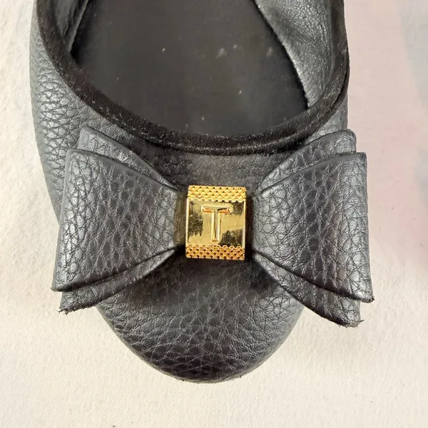 Ted Baker Sually Pebble Leather‎ Bow Ballet Flats in Black Size 6 or 37 - Image 4