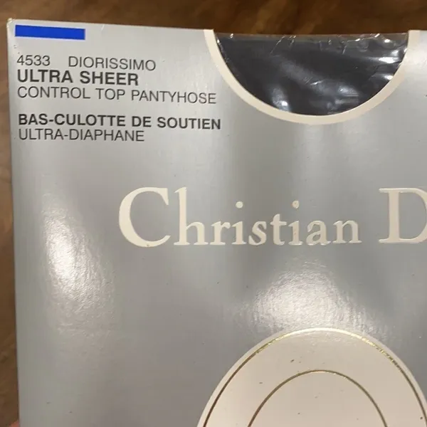VTG New Christian Dior Ultra Sheer Pantyhose Navy Size 4- 135-165 lbs/ 5'6" - 6' - Image 2