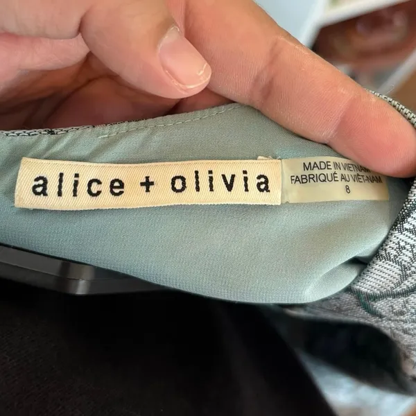 Alice + Olivia Blue Pink Floral Cherry Blossom Tennie Mini Dress Size 8 - Image 3