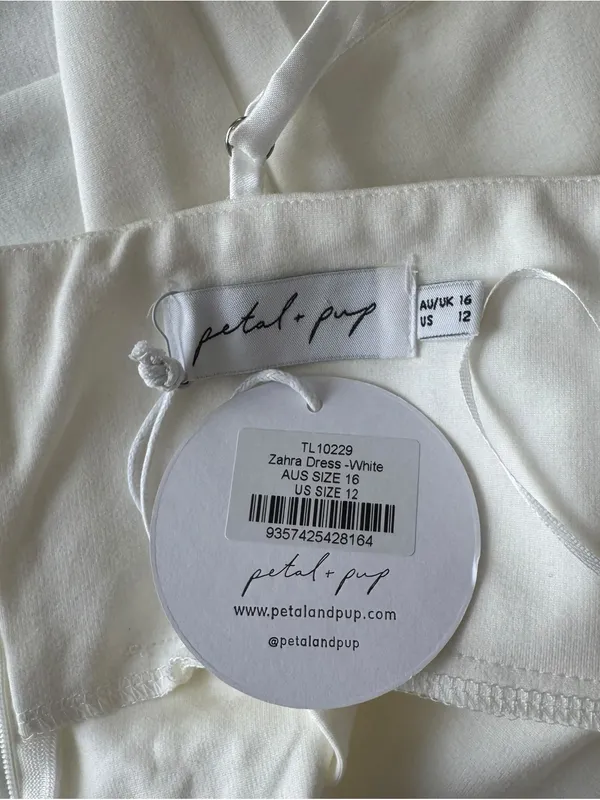 Petal & Pup - NWT Zahra White Asymmetrical Bridal Midi Dress Sz 12 - Image 7