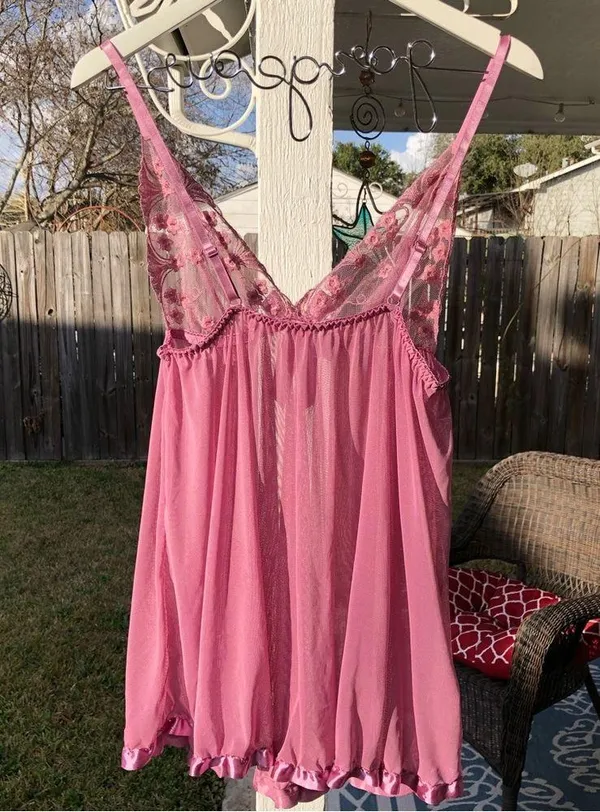 Dusty rose Sequined Intimate lingerie Top XL - Image 5