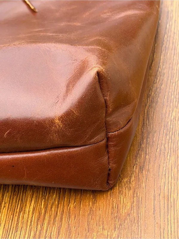 Canyon Leather Tote Bag Brown Mississippi State Full Grain Leather NWT - Image 12