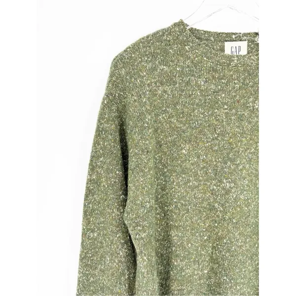 GAP Vintage Wool Blend Sweater Women's M Green Cabin Core - Image 4
