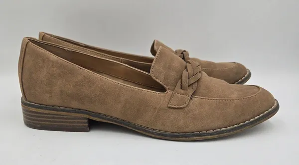 Indigo Rd. Raven Loafers Women's Size 8.5 M Tan Brown Braided Faux Suede Vintage - Image 12