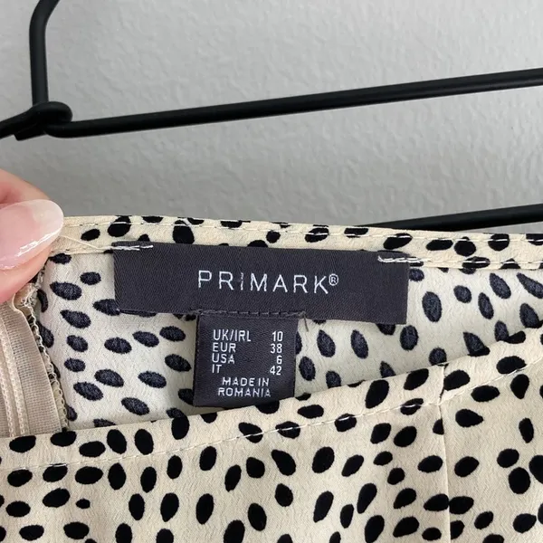 Primark Knee Length Leopard Print Skirt Women’s Size 6 Small Tan Black Office - Image 4