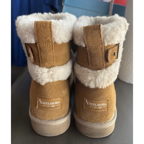 Koolaburra by UGG Suede Mini Winter Boots Barlee Chestnut Women's Size 8 - Image 2