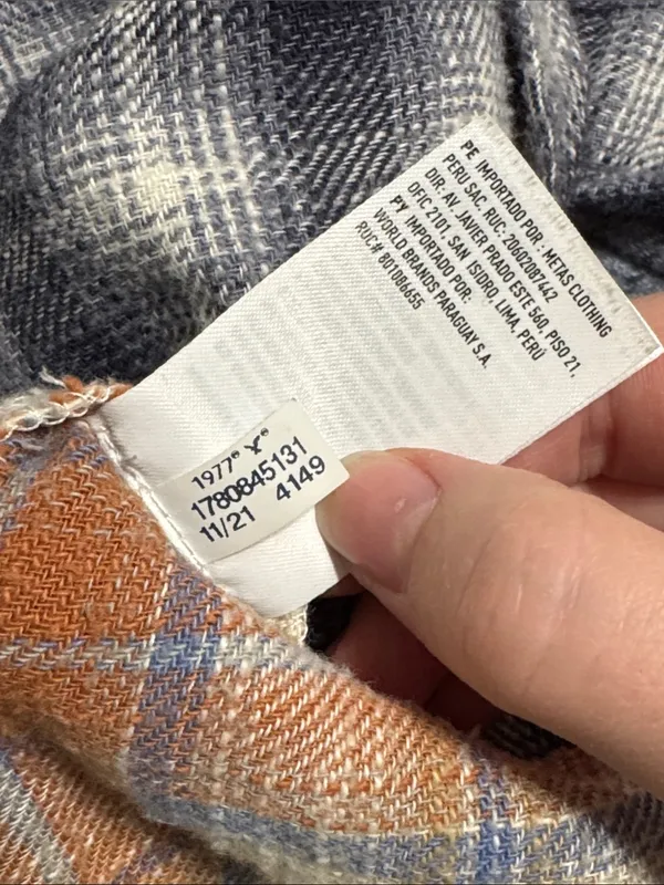 American Eagle Fall Plaid Patchwork Ragged Eclectic Grandpa Flannel Shirt sz L - Image 11