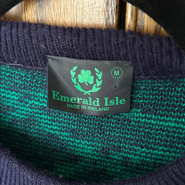 Vintage Emerald‎ Isle Shamrock Sweater Made in Ireland Medium - Image 3