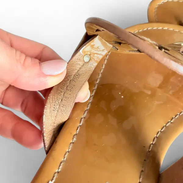 Tory Burch Tan Miller Sandals – Leather Logo Flats - Image 8