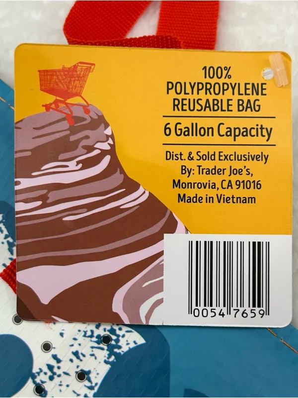 Trader Joe's Nevada 6 Gallon Reusable Grocery Tote Bag Limited Edition 16”x11” - Image 4