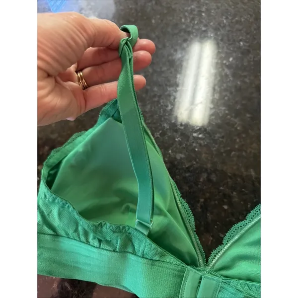 Victoria's Secret PINK VS Green Bralette Lace Sz XL Adjustable Supportive - Image 5