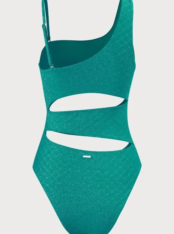 Berlook Green Lurex Cut Out One-Piece Swimsuit 57 - Image 7